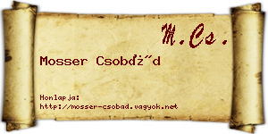 Mosser Csobád névjegykártya